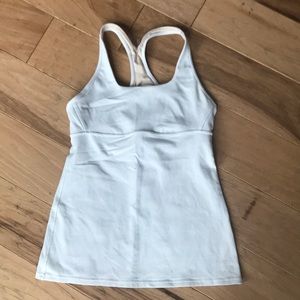 White LULULEMON top